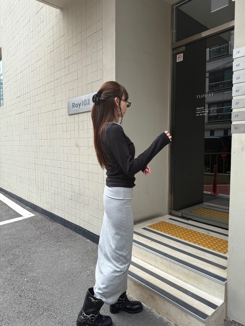 LUMIPLE東大門㊣代購女裝新款時尚真品25秋冬職業休閑人氣長裙LUMIPLE長裙