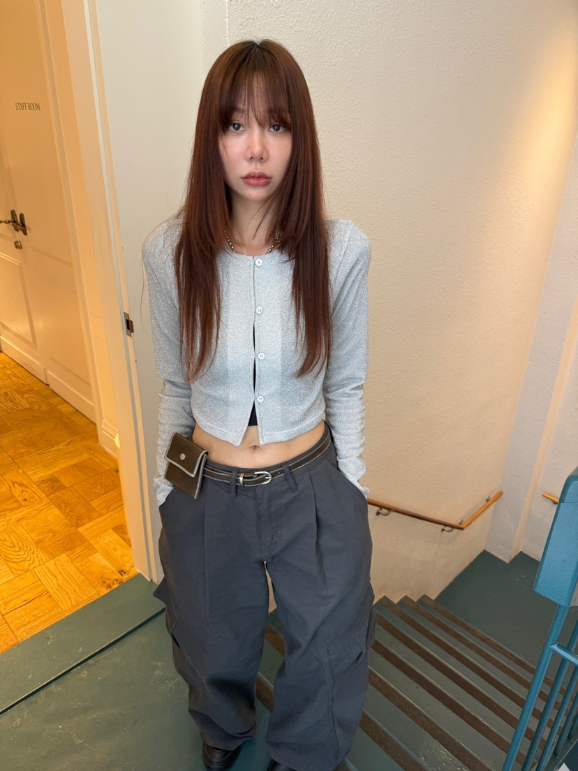 LUMIPLE韓國代購㊣女士新品25秋冬推薦職業時尚長袖T恤紐扣LUMIPLE長袖T恤