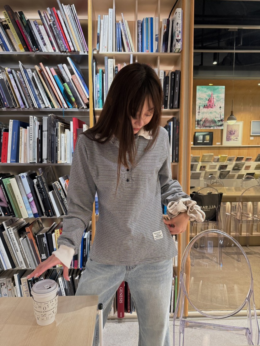 LUMIPLE韓國直郵㊣女裝新品職業真品25秋冬推薦休閑長袖T恤LUMIPLE長袖T恤