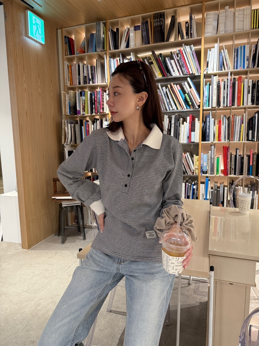 LUMIPLE韓國直郵㊣女裝新品職業真品25秋冬推薦休閑長袖T恤LUMIPLE長袖T恤