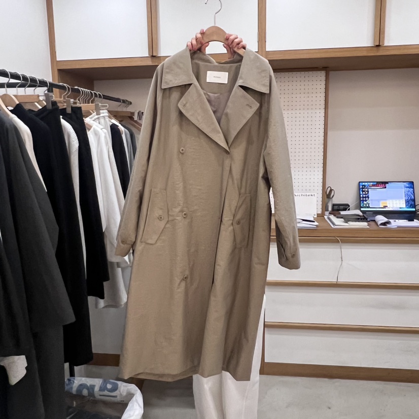 ARCHITEKT東大門㊣代購女裝新品職業休閑熱賣人氣推薦長款風衣ARCHITEKT長款風衣圖色2