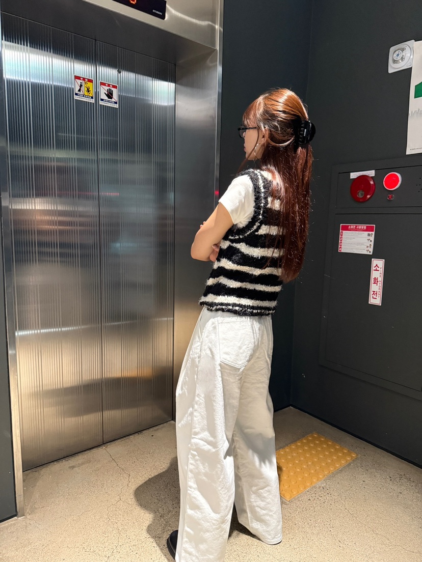 LUMIPLE韓國直郵㊣女裝新品職業休閑人氣25秋冬吊帶背心條紋LUMIPLE吊帶/背心