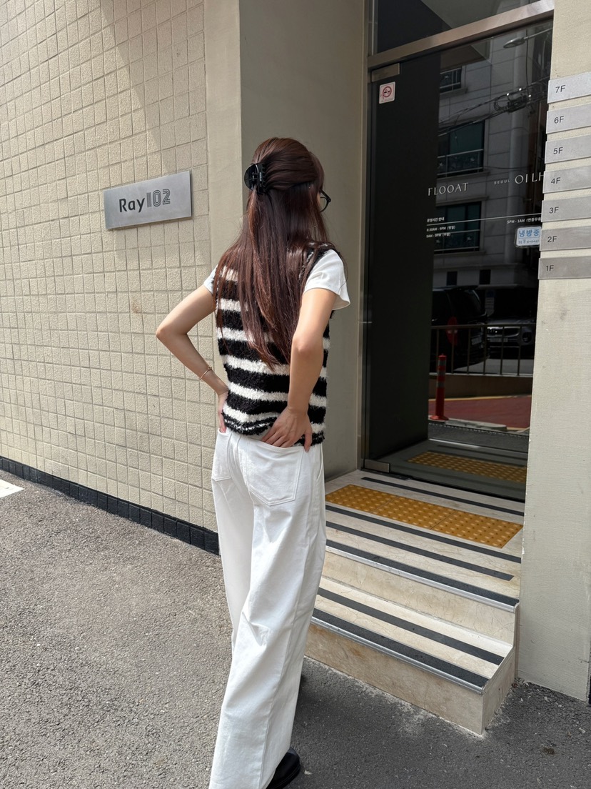 LUMIPLE韓國直郵㊣女裝新品職業休閑人氣25秋冬吊帶背心條紋LUMIPLE吊帶/背心