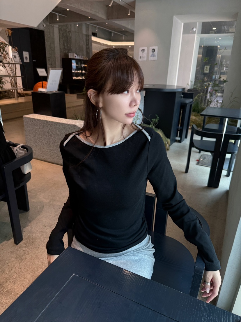 LUMIPLE韓國直郵㊣女士新款時尚真品職業休閑推薦熱賣長袖T恤LUMIPLE長袖T恤