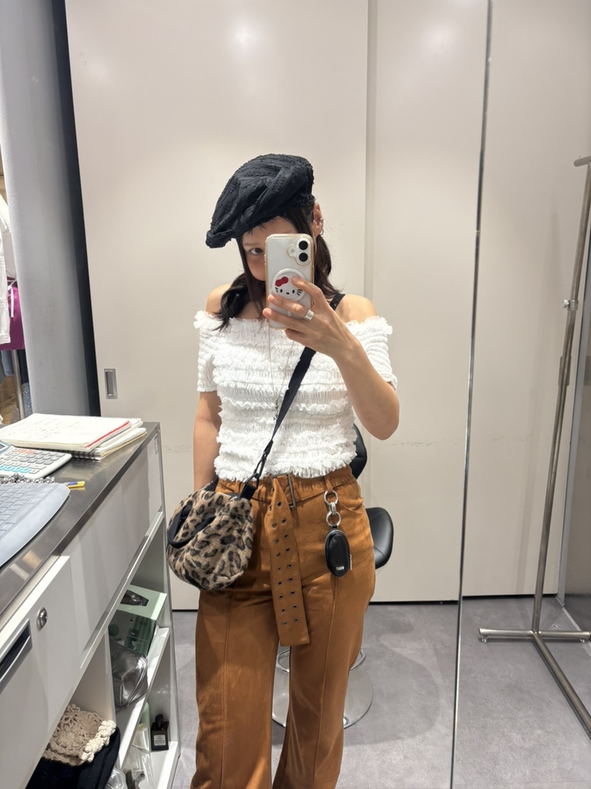 PLATFORM-L韓國直郵㊣女士新品休閑熱賣休閑褲含腰帶絨面革PLATFORM休閑褲