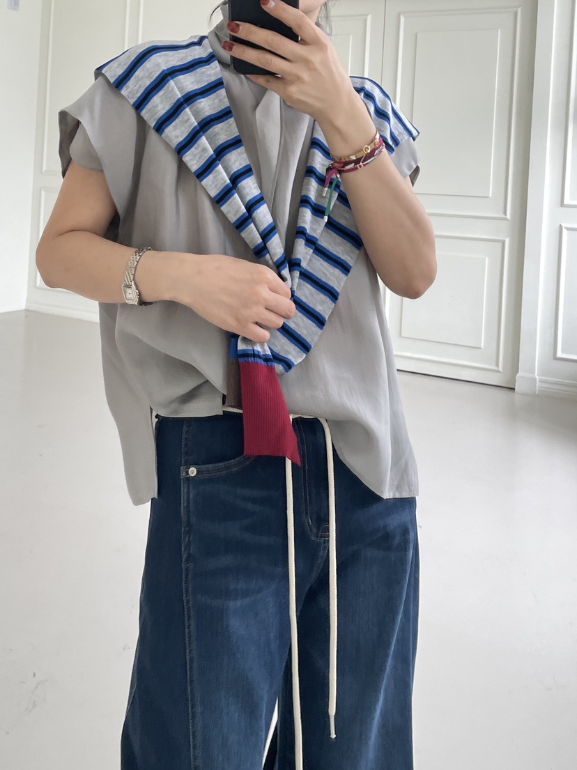 空韓國直郵㊣女士新款職業真品人氣25秋冬休閑牛仔褲含腰繩CHAHEE牛仔褲