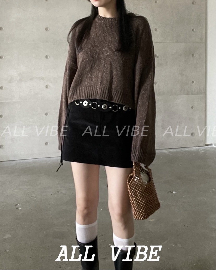 ALLVIBE韓國代購㊣女裝新款真品職業熱賣休閑25秋冬推薦針織衫ALLVIBE針織衫