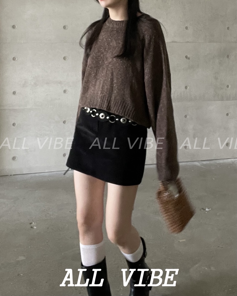 ALLVIBE韓國代購㊣女裝新款真品職業熱賣休閑25秋冬推薦針織衫ALLVIBE針織衫