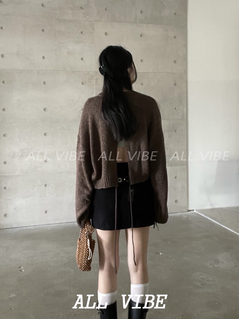 ALLVIBE韓國代購㊣女裝新款真品職業熱賣休閑25秋冬推薦針織衫ALLVIBE針織衫