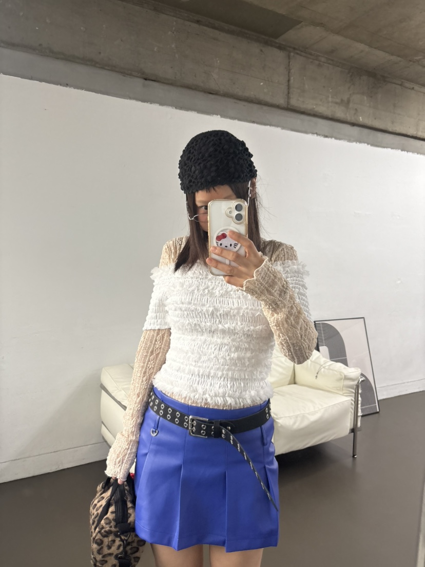 PLATFORM-L東大門㊣代購女士新款真品休閑時尚短裙復古皮革PLATFORM短裙