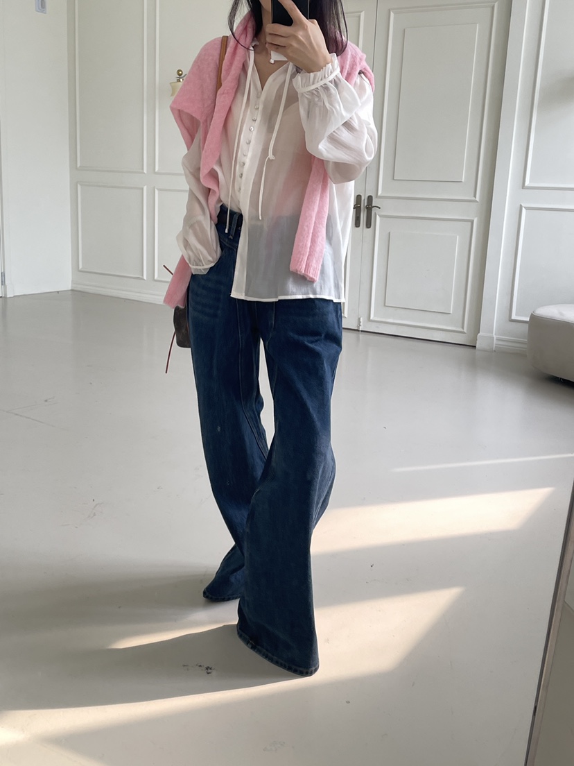 空東大門㊣實拍女裝新品真品職業休閑時尚推薦25秋冬襯衫蕾絲衫CHAHEE襯衫/蕾絲衫