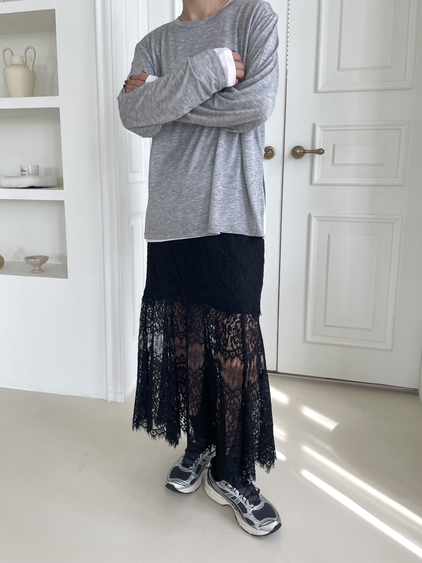 空東大門㊣直郵女裝新款休閑時尚推薦人氣25秋冬長袖T恤天絲CHAHEE長袖T恤