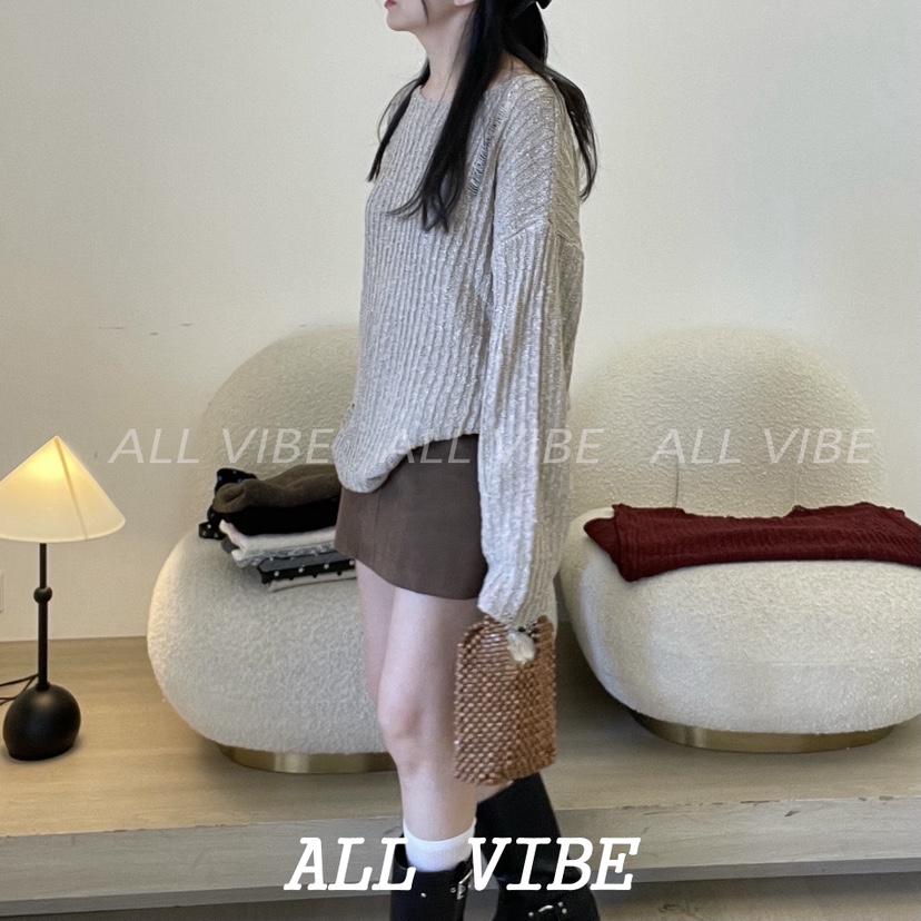 ALLVIBE韓國直郵㊣女士新品時尚熱賣真品休閑推薦25秋冬針織衫ALLVIBE針織衫