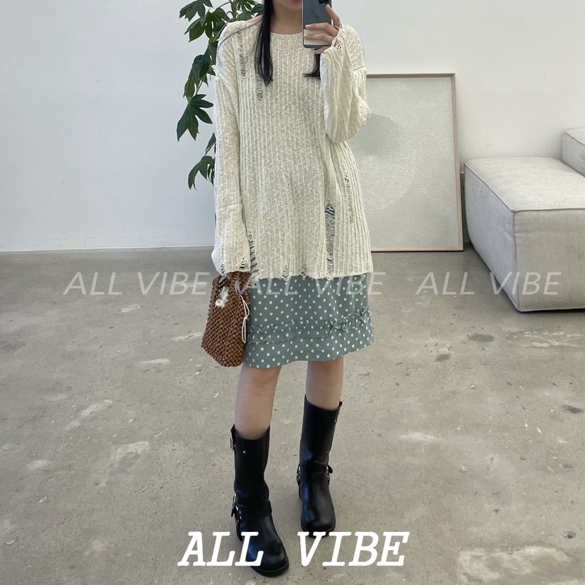 ALLVIBE韓國直郵㊣女士新品時尚熱賣真品休閑推薦25秋冬針織衫ALLVIBE針織衫