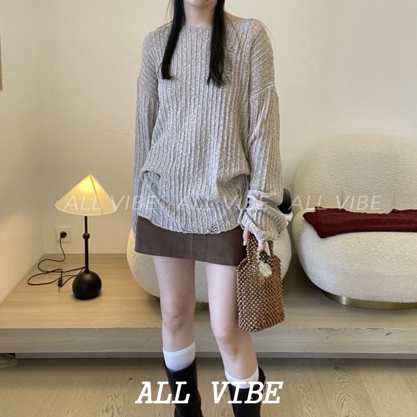 ALLVIBE韓國直郵㊣女士新品時尚熱賣真品休閑推薦25秋冬針織衫ALLVIBE針織衫圖色2