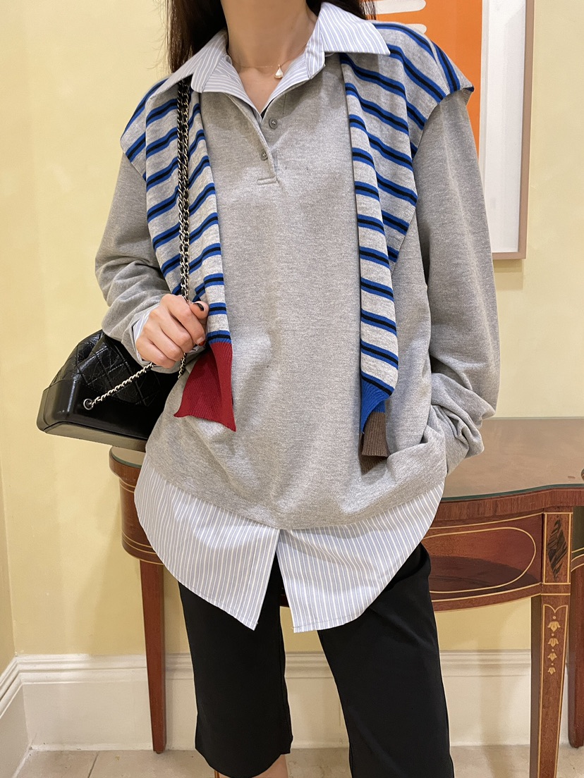 空韓國直郵㊣女裝新品25秋冬人氣職業推薦熱賣休閑時尚長袖T恤CHAHEE長袖T恤