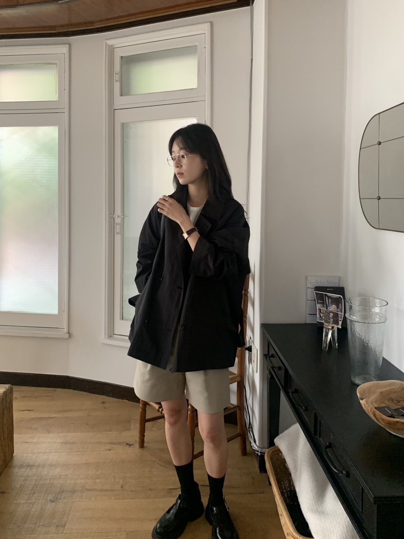 BAKING POWDER東大門㊣實拍女士新款職業25秋冬夾克含腰帶BAKING POWDER夾克