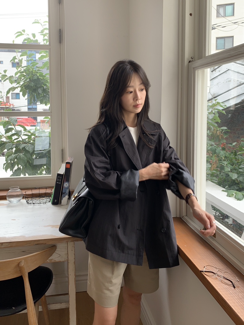 BAKING POWDER東大門㊣實拍女士新款職業25秋冬夾克含腰帶BAKING POWDER夾克