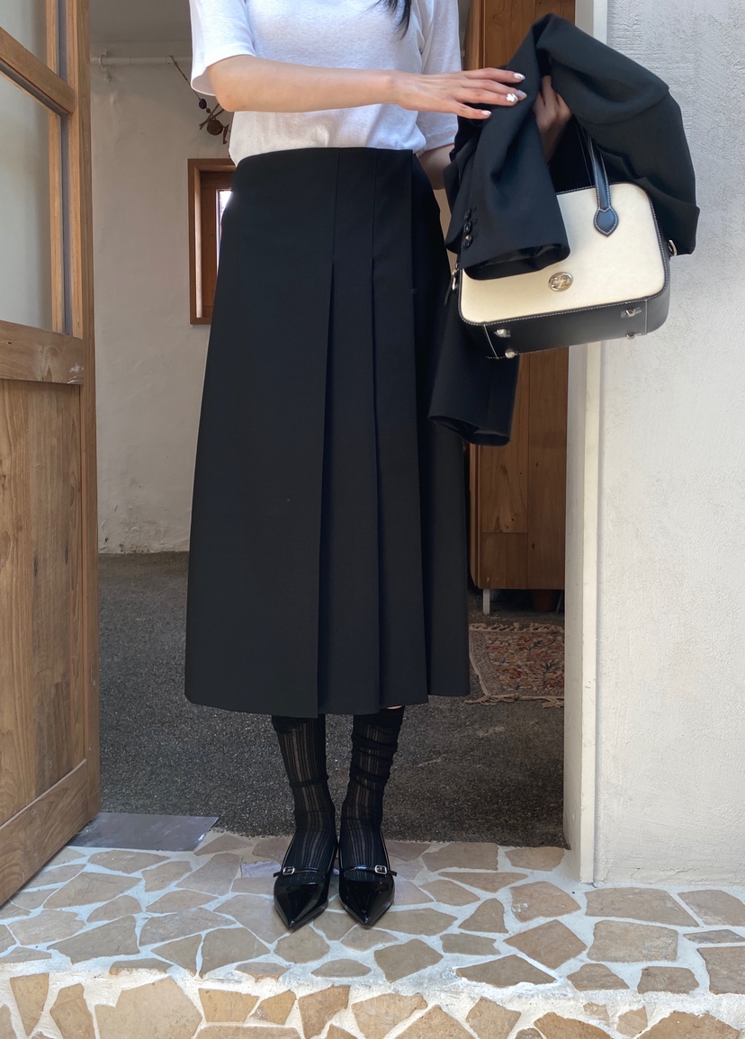 NDE韓國代購㊣女裝新品休閑25秋冬推薦職業人氣時尚熱賣長裙NDE長裙