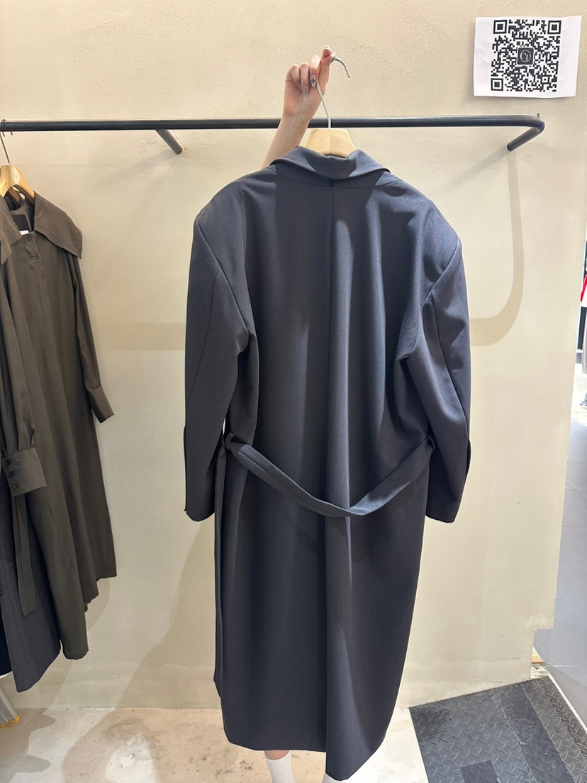ERIA韓國直郵㊣女裝新品推薦真品休閑25秋冬長款風衣含腰帶ERIA/HUE長款風衣