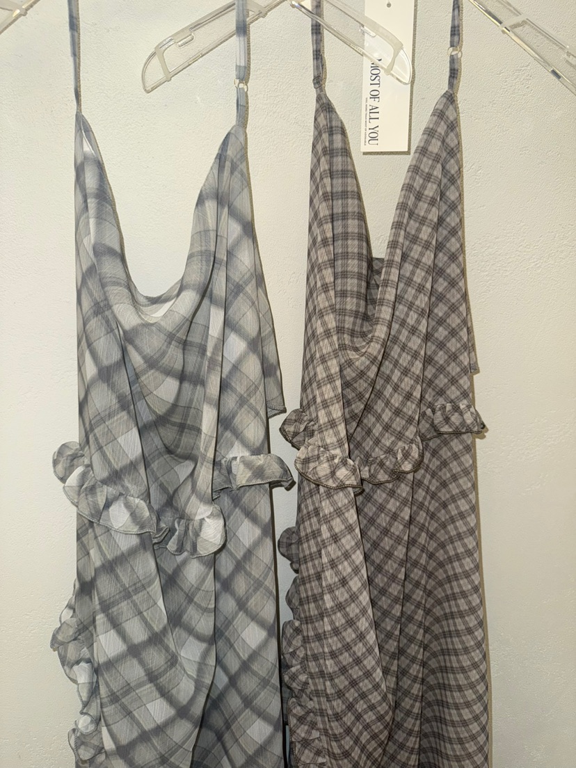 MOST OF ALL U東大門㊣代購女裝新品人氣真品連衣裙格紋MOST OF ALL U連衣裙