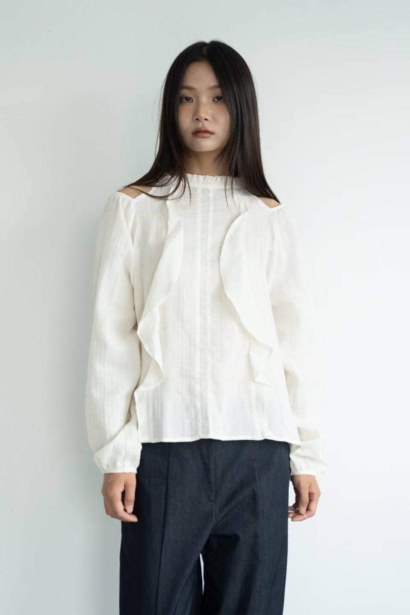 ERIA東大門㊣代購女裝新品休閑25秋冬時尚真品推薦襯衫蕾絲衫ERIA/HUE襯衫/蕾絲衫