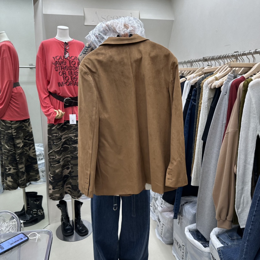 ASCEND東大門㊣實拍女士新品25秋冬人氣休閑職業夾克絨面革ASCEND夾克