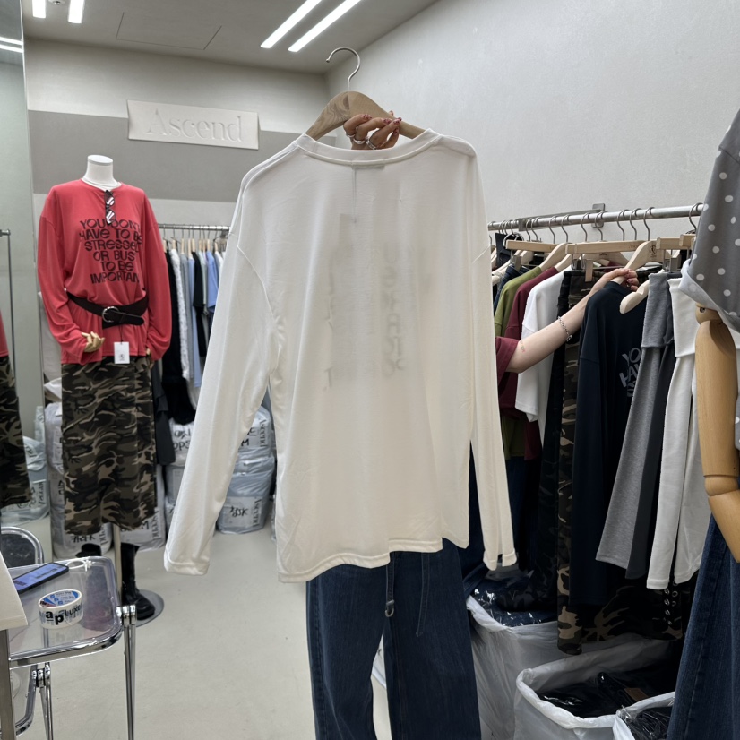 ASCEND韓國代購㊣女士新品熱賣人氣職業休閑長袖T恤不含腰帶ASCEND長袖T恤