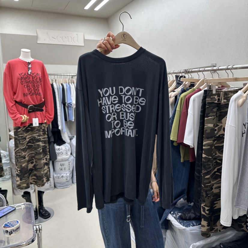 ASCEND韓國代購㊣女士新品熱賣人氣職業休閑長袖T恤不含腰帶ASCEND長袖T恤圖色3