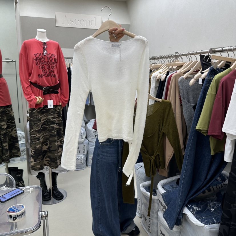 ASCEND東大門㊣直郵女士新品職業推薦人氣25秋冬針織衫羊絨雙層ASCEND針織衫