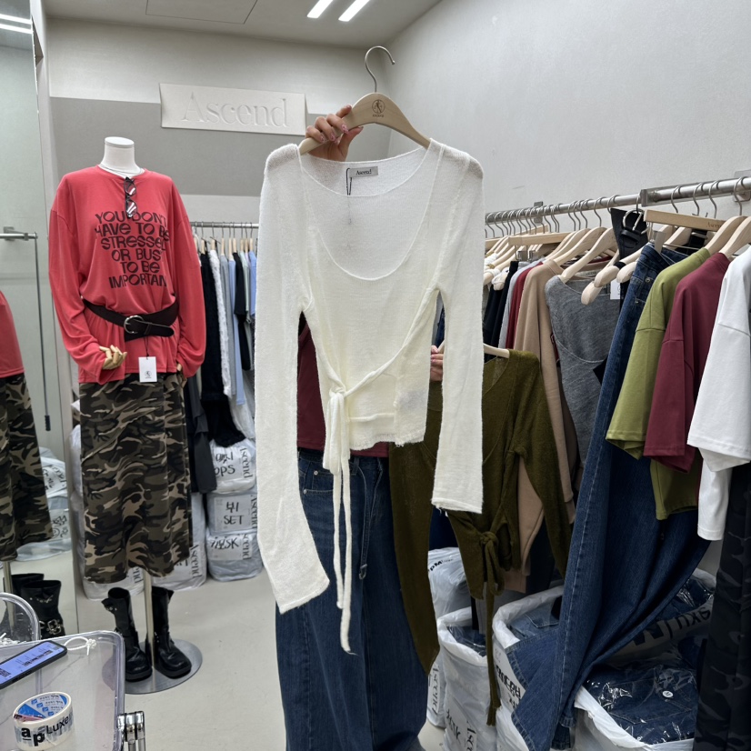 ASCEND東大門㊣直郵女士新品職業推薦人氣25秋冬針織衫羊絨雙層ASCEND針織衫