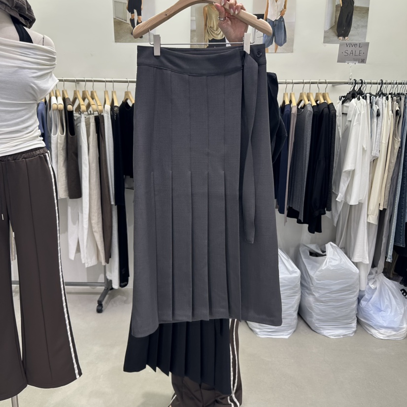VIVEL韓國代購㊣女裝新品休閑25秋冬時尚推薦職業人氣熱賣長裙VIVEL長裙圖色1