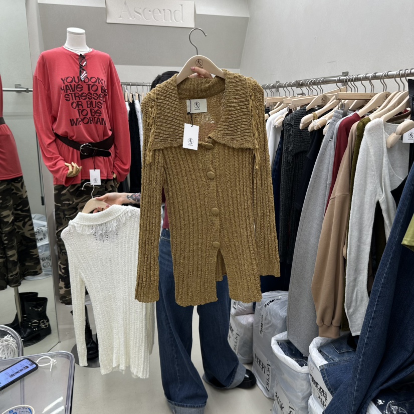 ASCEND東大門㊣直郵女裝新品休閑真品熱賣時尚人氣職業針織衫ASCEND針織衫圖色2