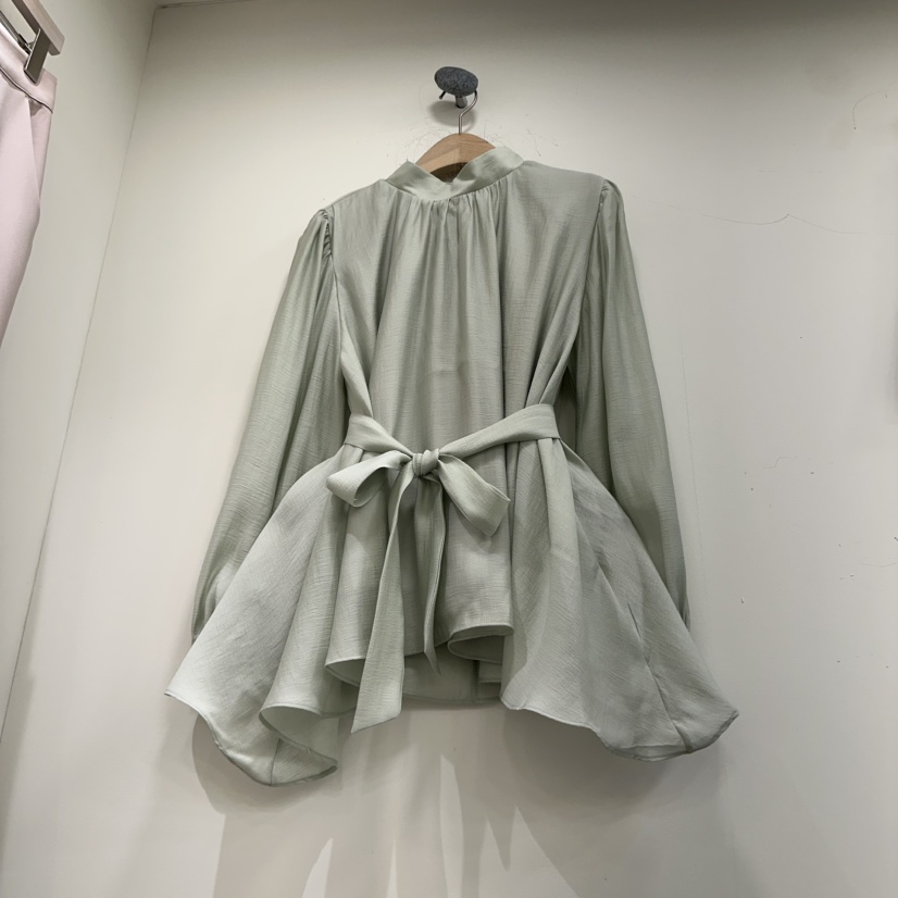 THE LOW東大門㊣直郵女裝新品25秋冬休閑襯衫蕾絲衫含腰帶THE LOW襯衫/蕾絲衫圖色4