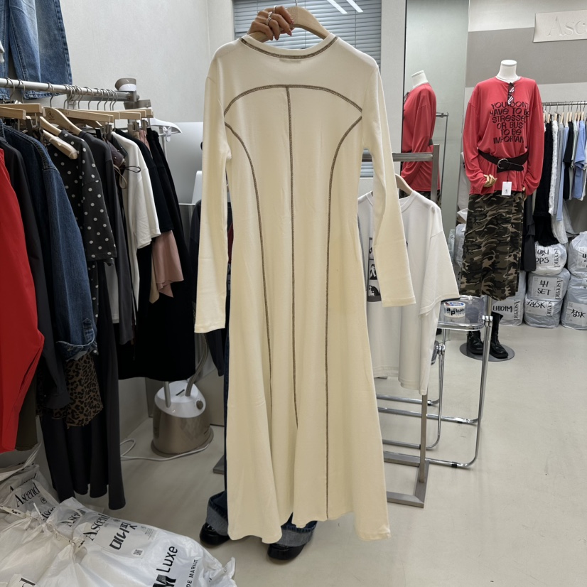 ASCEND韓國直郵㊣女裝新品熱賣25秋冬時尚人氣職業連衣裙超長ASCEND連衣裙