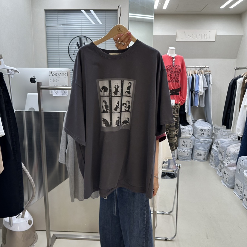ASCEND韓國代購㊣女士新款職業25秋冬人氣休閑真品熱賣推薦T恤ASCENDT恤圖色3
