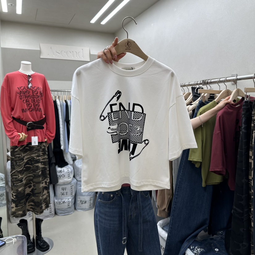 ASCEND韓國直郵㊣女士新品職業真品25秋冬人氣休閑時尚熱賣T恤ASCENDT恤
