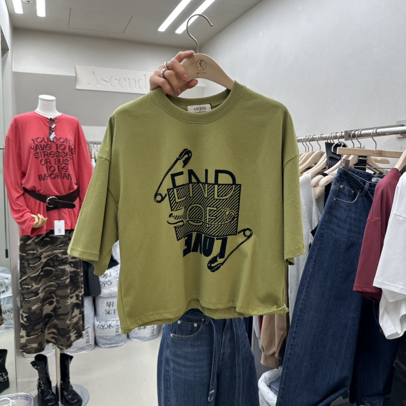 ASCEND韓國直郵㊣女士新品職業真品25秋冬人氣休閑時尚熱賣T恤ASCENDT恤圖色3