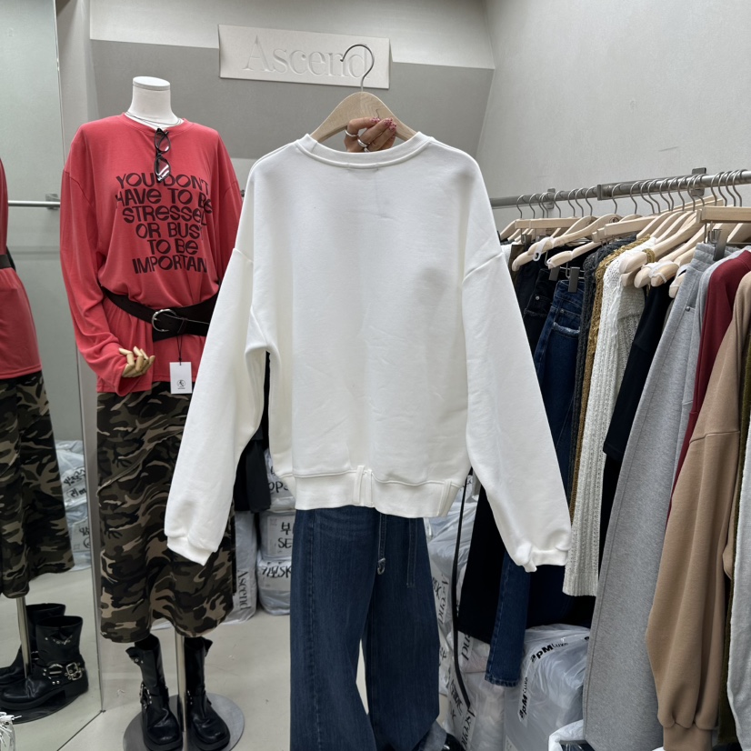 ASCEND東大門㊣代購女裝新品真品熱賣時尚25秋冬推薦衛衣腰帶ASCEND衛衣