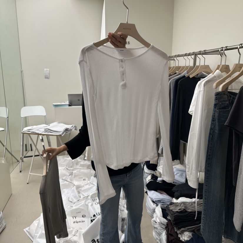 NOPSIS東大門㊣直郵女士新品25秋冬熱賣推薦時尚真品長袖T恤NOPSIS長袖T恤