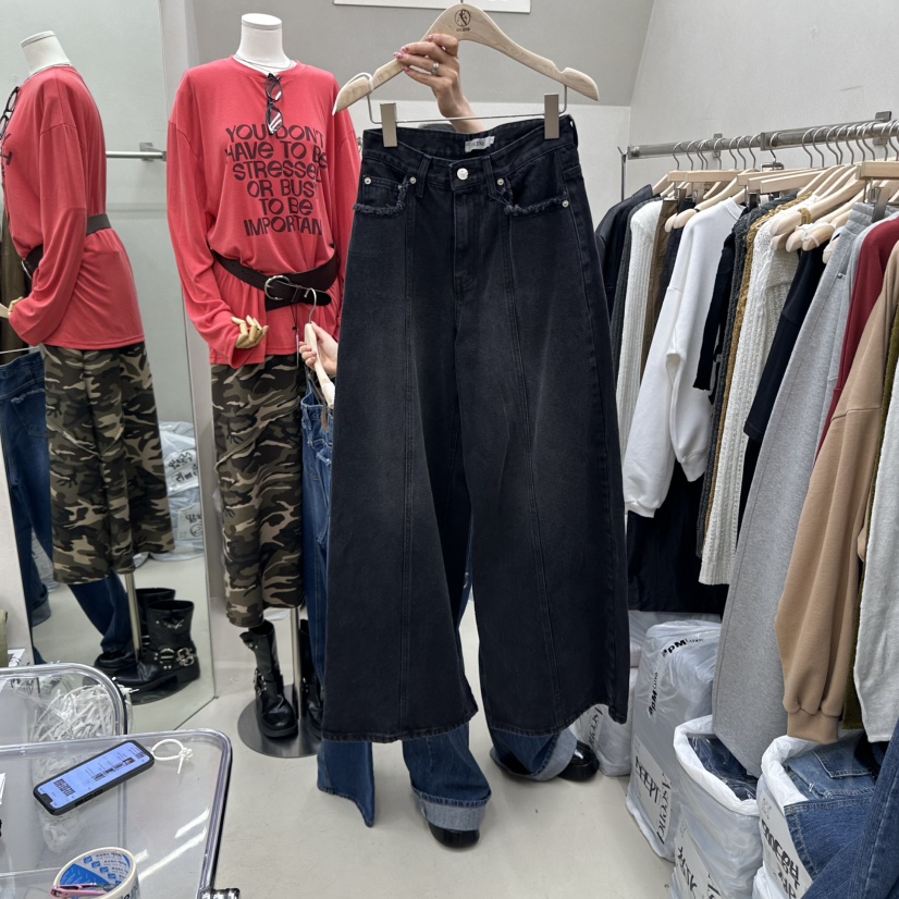 ASCEND韓國代購㊣女士新款推薦休閑真品25秋冬熱賣人氣牛仔褲ASCEND牛仔褲圖色2