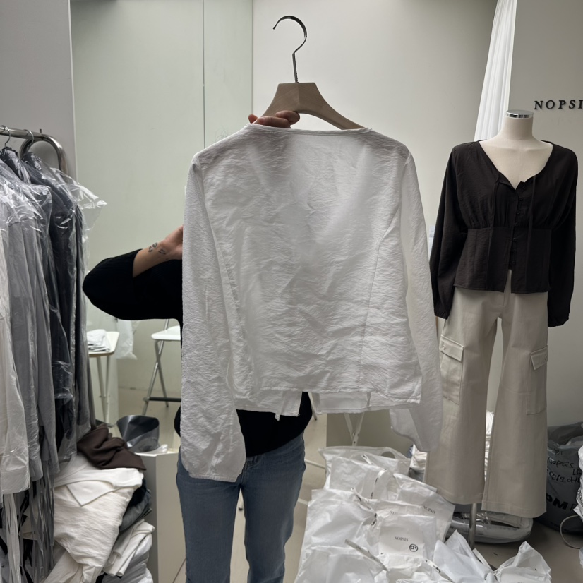 NOPSIS東大門㊣代購女裝新款休閑人氣真品推薦時尚襯衫蕾絲衫NOPSIS襯衫/蕾絲衫
