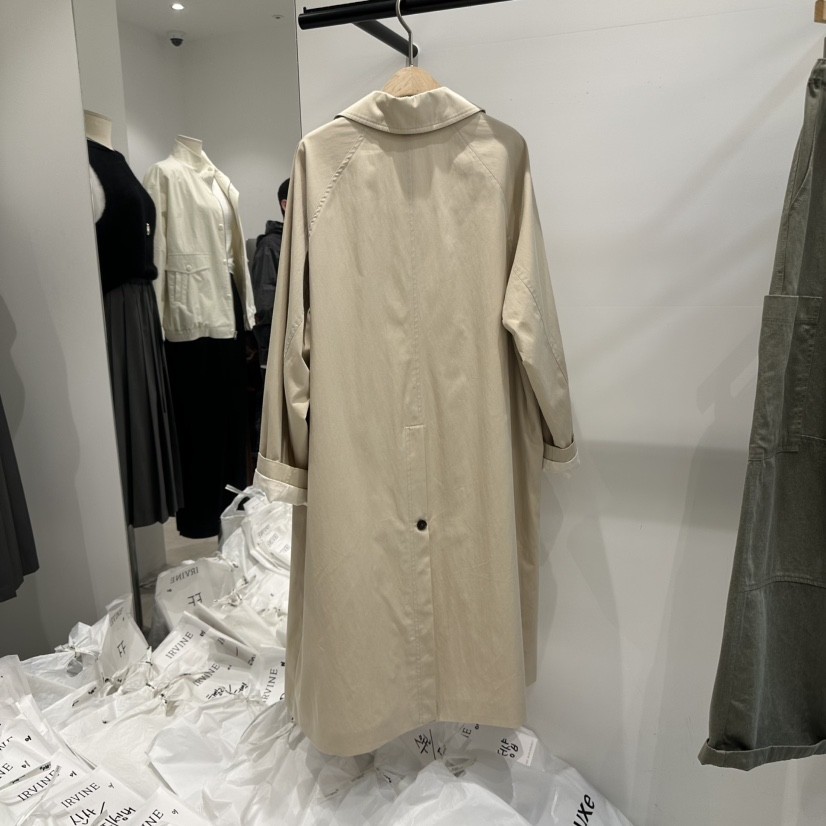 IRVINE韓國代購㊣女裝新款職業時尚推薦25秋冬真品長款風衣IRVINE長款風衣