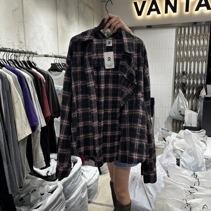 VANTA韓國直郵㊣女士新品推薦25秋冬時尚職業襯衫蕾絲衫格紋VANTA襯衫/蕾絲衫