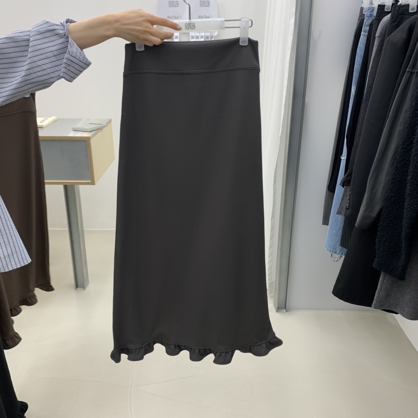 STAINLESS東大門㊣實拍女裝新品職業人氣熱賣真品長裙荷葉邊STAINLESS長裙圖色2