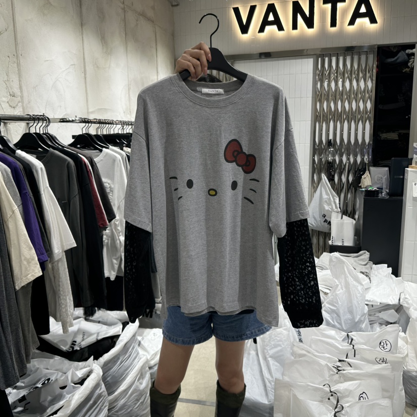 VANTA韓國直郵㊣女裝新品25秋冬真品熱賣職業襯衫蕾絲衫假兩件VANTA襯衫/蕾絲衫圖色2