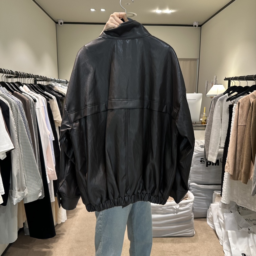 RE STOCK東大門㊣代購女裝新款真品25秋冬休閑熱賣夾克皮革RE STOCK夾克