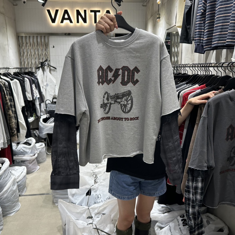 VANTA東大門㊣實拍女裝新款時尚真品休閑熱賣襯衫蕾絲衫假兩件VANTA襯衫/蕾絲衫