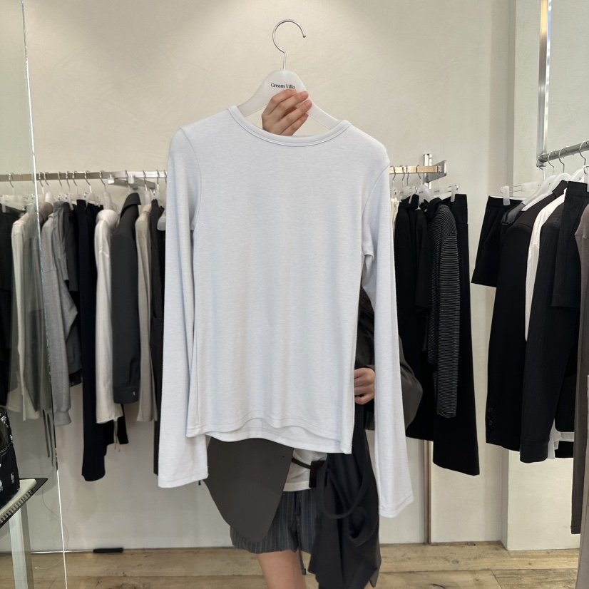 CREAM VILLA東大門㊣直郵女士新品職業長袖T恤CREAMVILLA長袖T恤圖色2