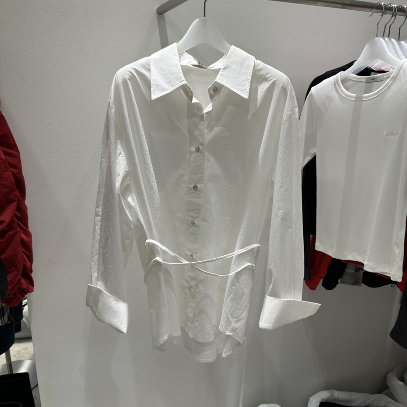 BAHATI東大門㊣實拍女裝新品推薦熱賣襯衫蕾絲衫含腰繩腰帶BAHATI襯衫/蕾絲衫